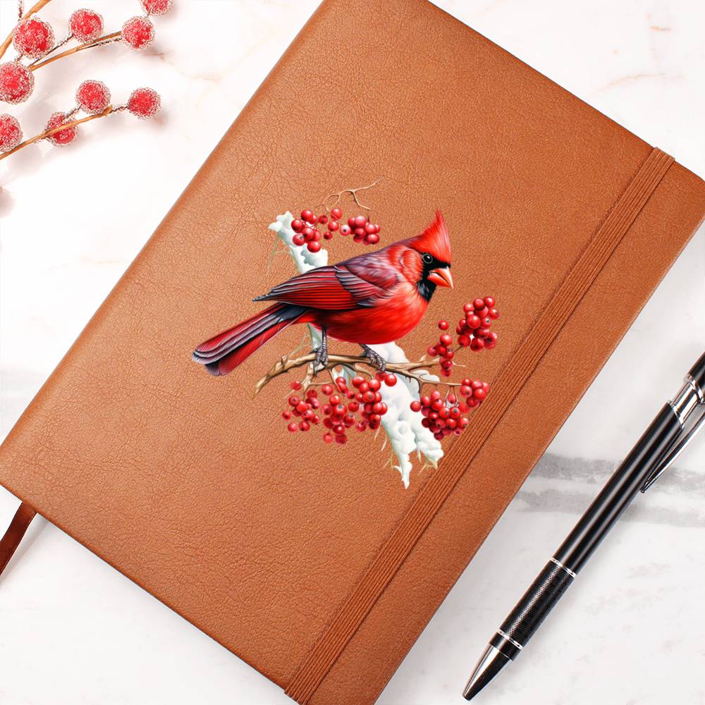 Christmas Cardinal 009 - Vegan Leather Journal