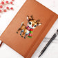 Cute Christmas Reindeer 002 - Vegan Leather Journal
