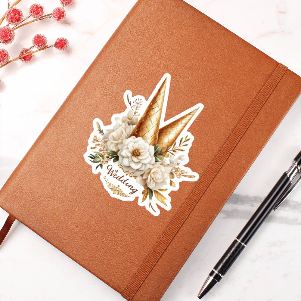 Luxury Wedding Decor Sticker 069 - Vegan Leather Journal