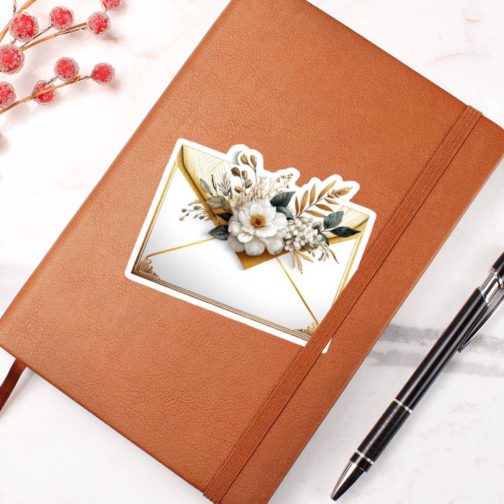 Luxury Wedding Decor Sticker 043 - Vegan Leather Journal