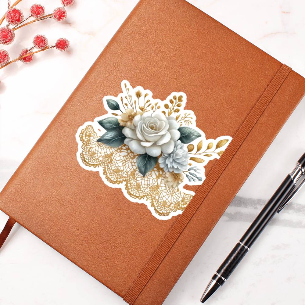 Luxury Wedding Decor Sticker 044 - Vegan Leather Journal