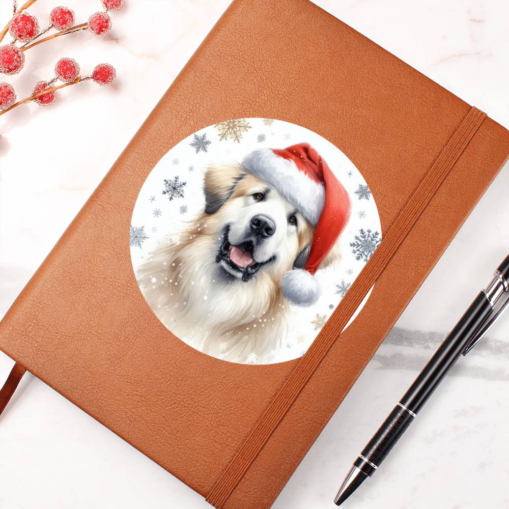 Christmas Dog - Great Pyrenees - Vegan Leather Journal