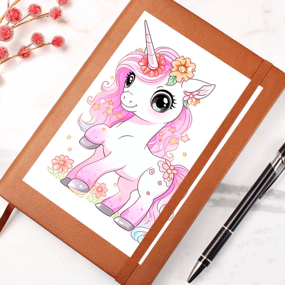 Cute Unicorn 067 - Vegan Leather Journal