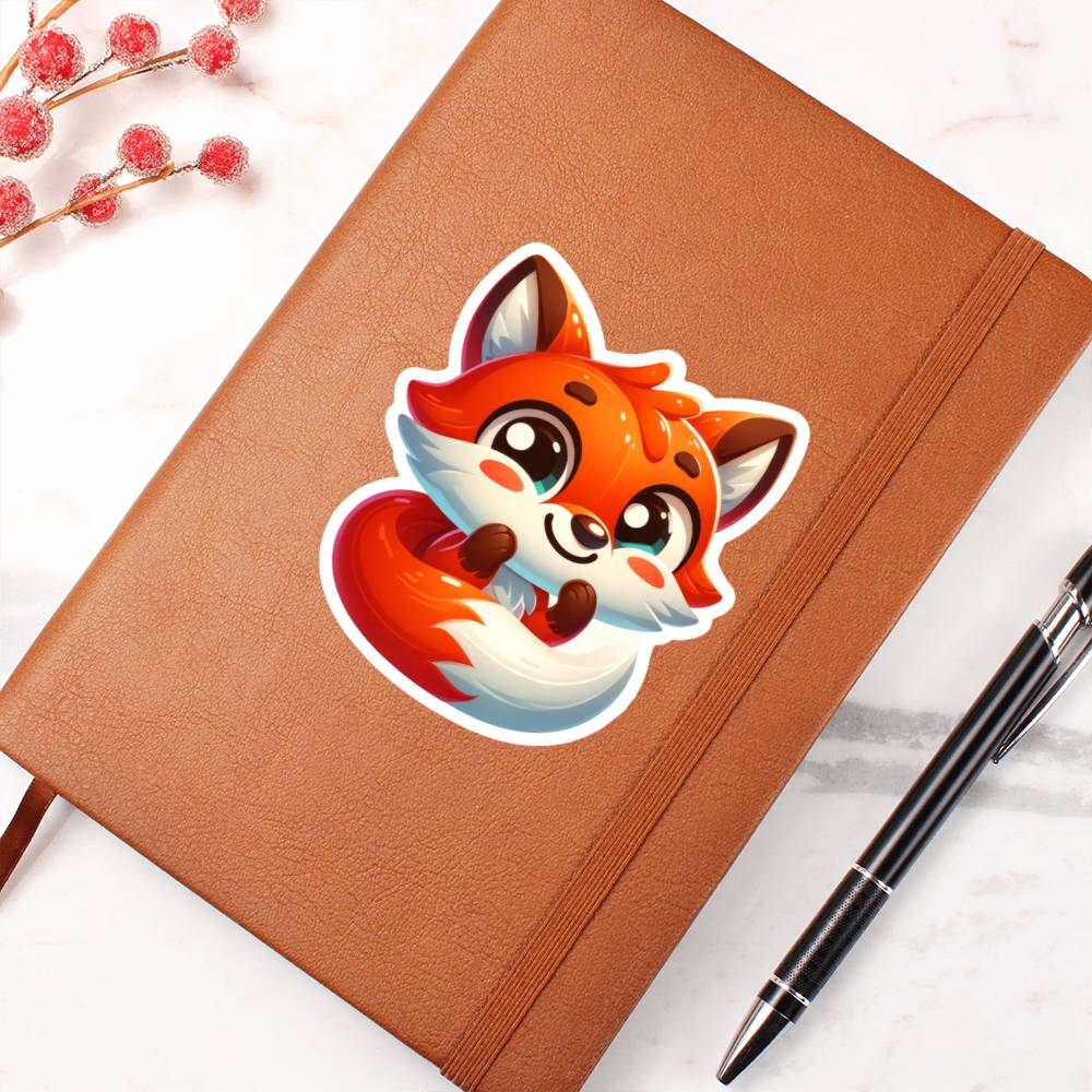 Cute Fox sticker 54 - Vegan Leather Journal