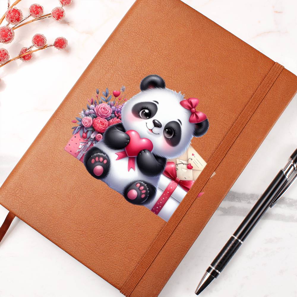 Valentine's Day Panda 012 - Vegan Leather Journal
