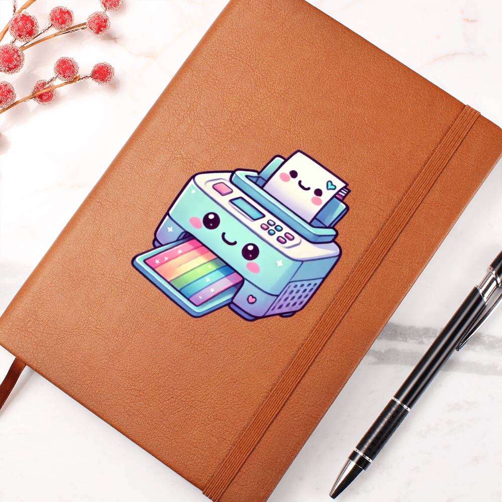 Cute Back to School Sticker 061 - Vegan Leather Journal