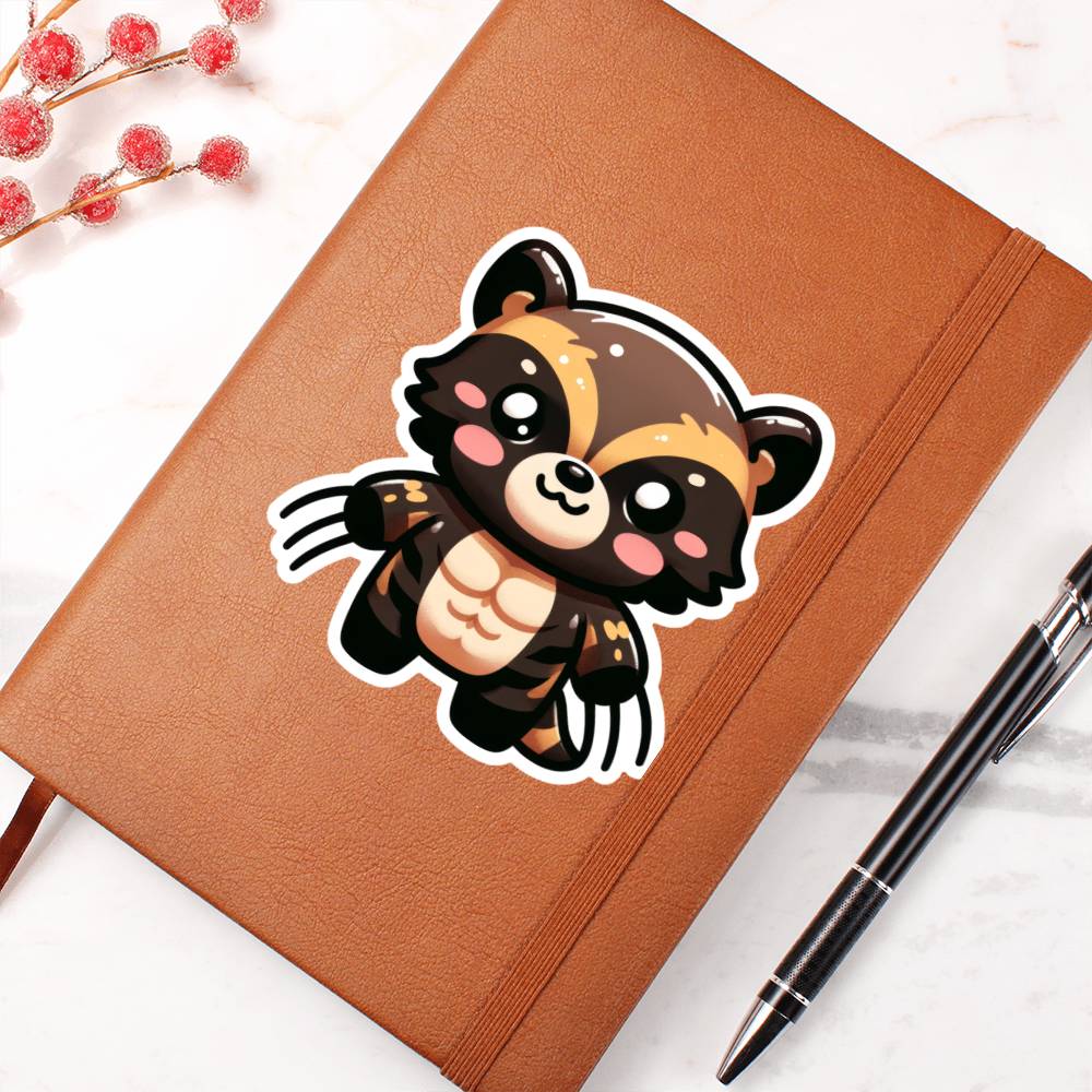 Cute Wolverine sticker 206 - Vegan Leather Journal