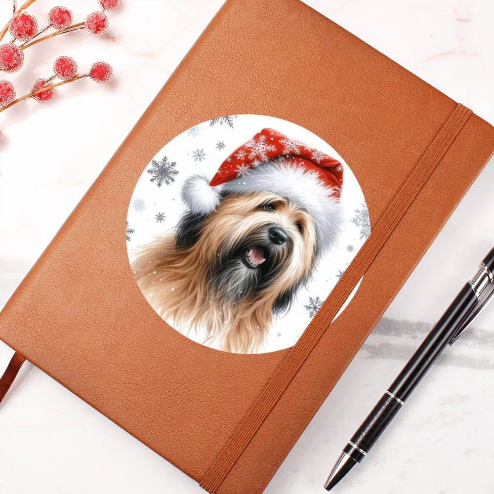 Christmas Dog - Briard - Vegan Leather Journal