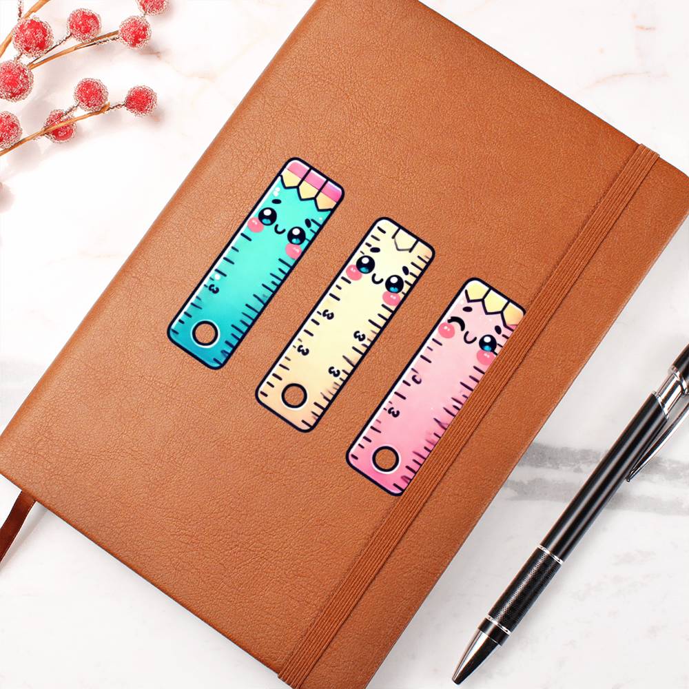 Cute Back to School Sticker 104 - Vegan Leather Journal