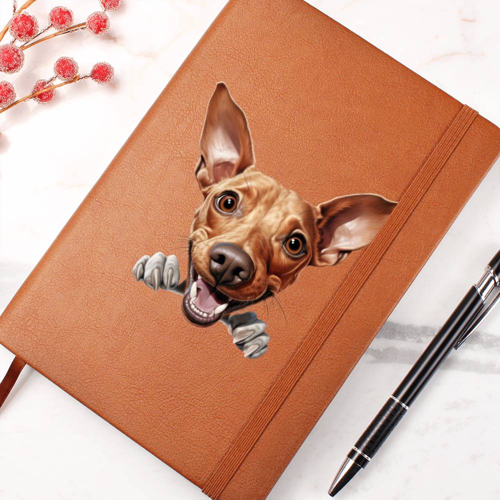 Cirneco dell’Etna Peeking - Vegan Leather Journal