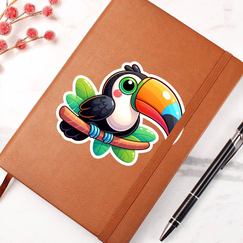 Cute Toucan sticker  196 - Vegan Leather Journal