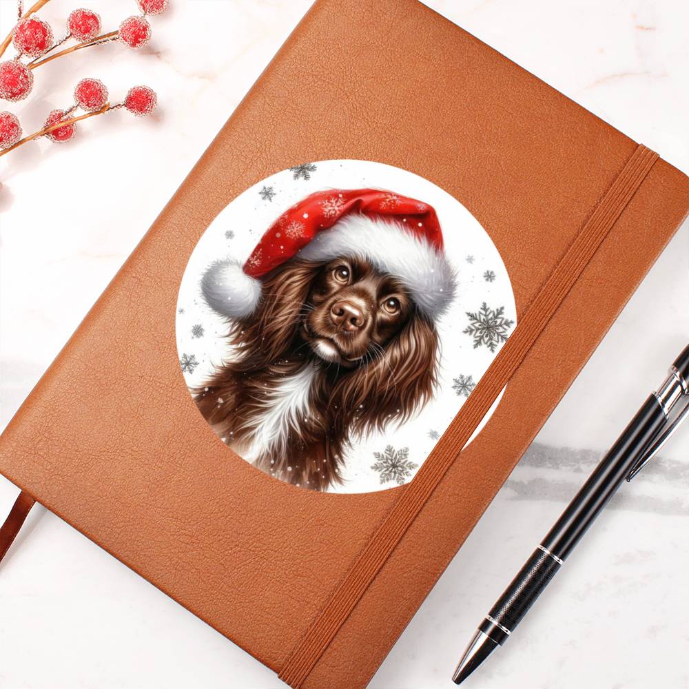 Christmas Dog - Boykin Spaniel - Vegan Leather Journal