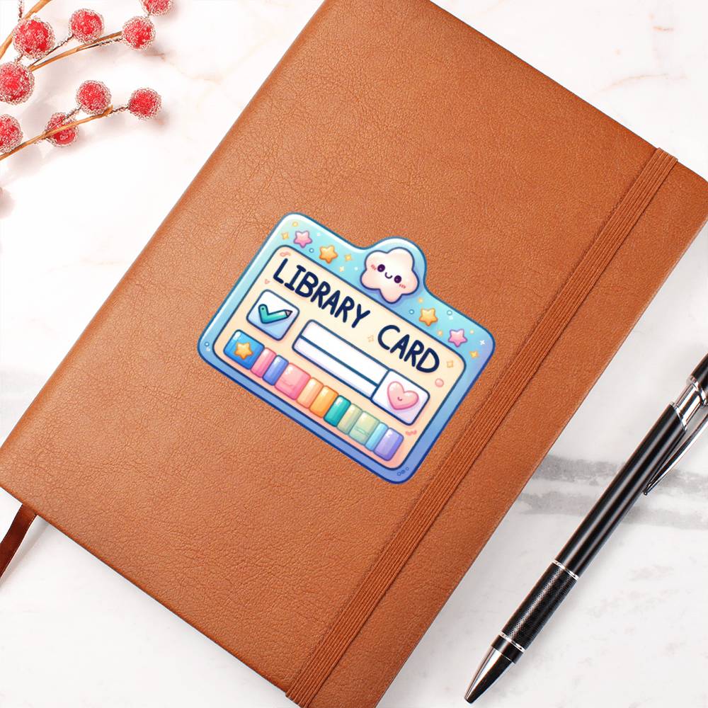 Cute Back to School Sticker 082 - Vegan Leather Journal