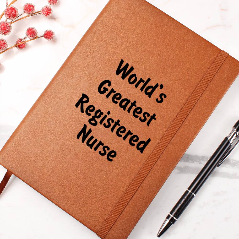 World's Greatest Registered Nurse v1 - Vegan Leather Journal