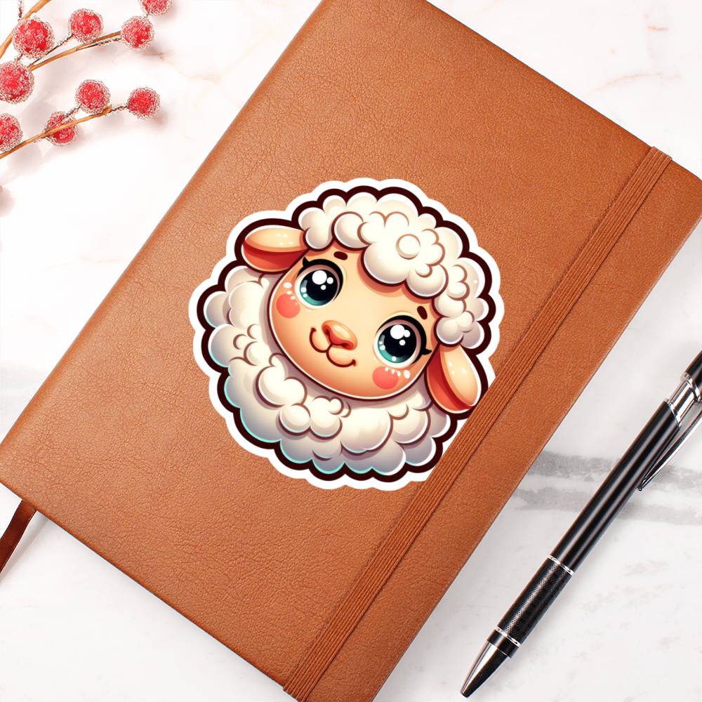 Cute Sheep sticker 163 - Vegan Leather Journal
