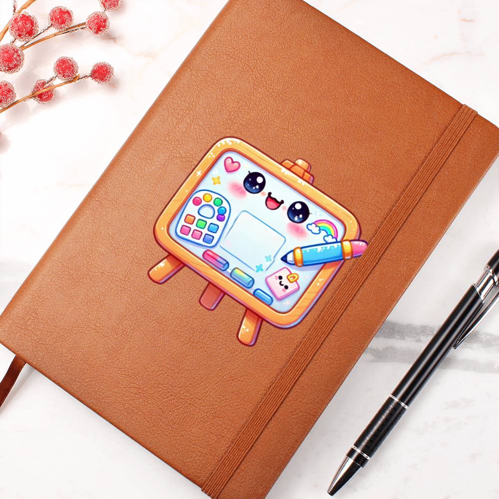 Cute Back to School Sticker 057 - Vegan Leather Journal