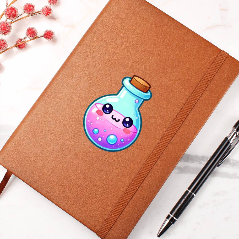 Cute Back to School Sticker 047 - Vegan Leather Journal