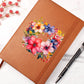 Floral Flower Wreath 057 - Vegan Leather Journal