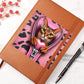 Valentine's Day Cat And Zipper 022 - Vegan Leather Journal