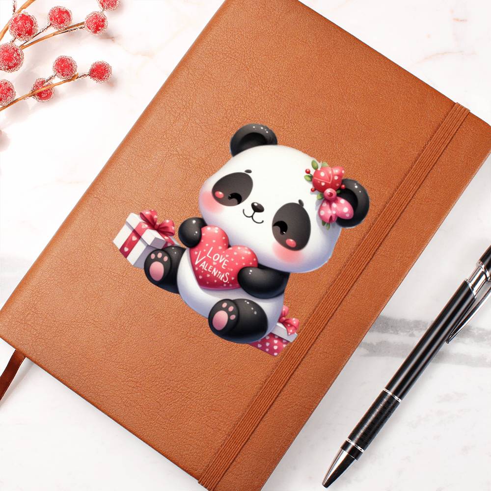 Valentine's Day Panda 014 - Vegan Leather Journal