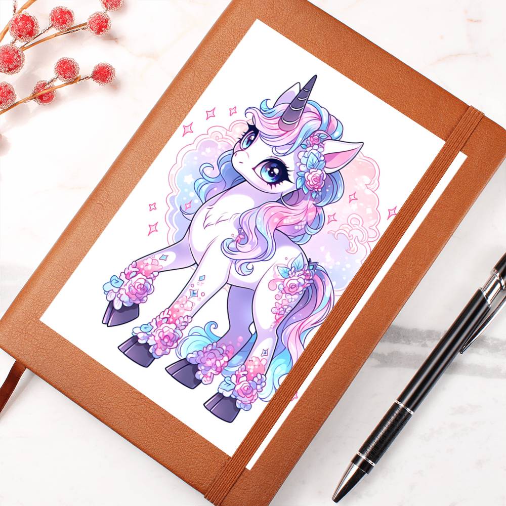 Cute Unicorn 044 - Vegan Leather Journal