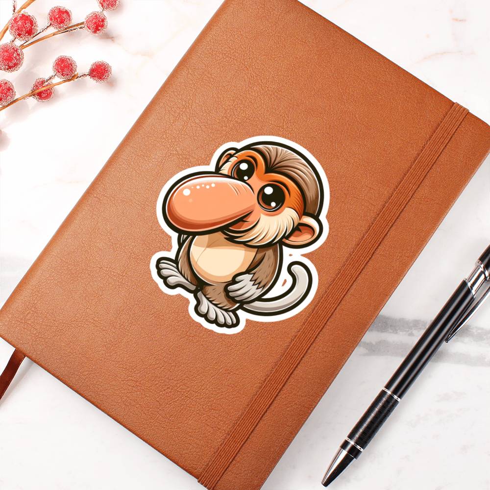 Cute Proboscis Monkey sticker 132 - Vegan Leather Journal