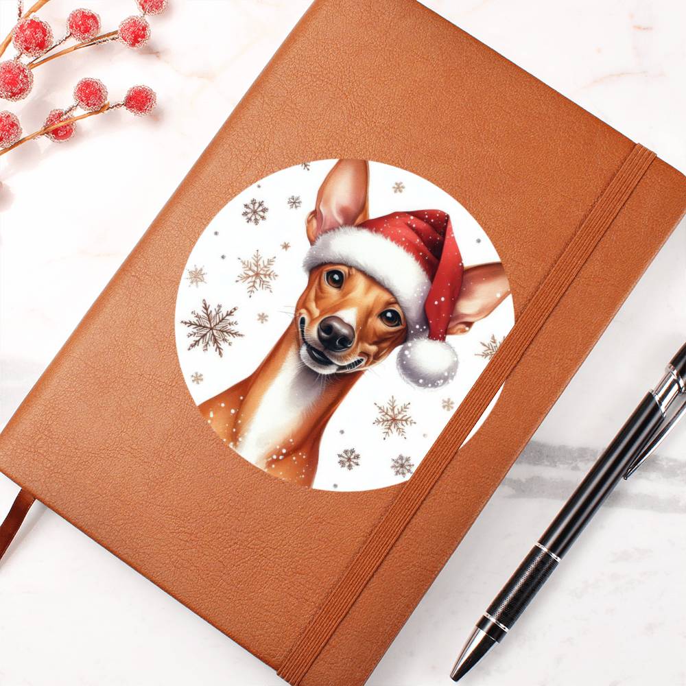 Christmas Dog - Cirneco dell’Etna - Vegan Leather Journal