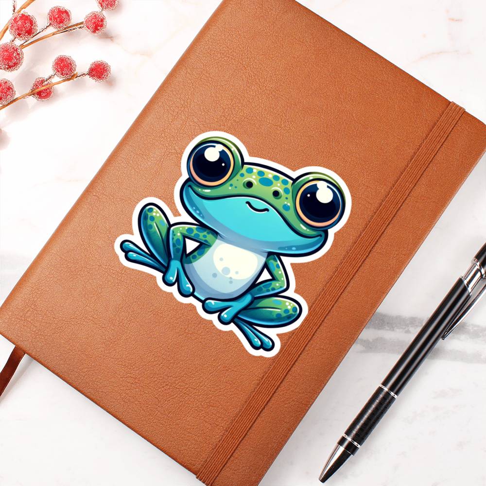 Cute Xenopus (African Clawed Frog) sticker 221 - Vegan Leather Journal
