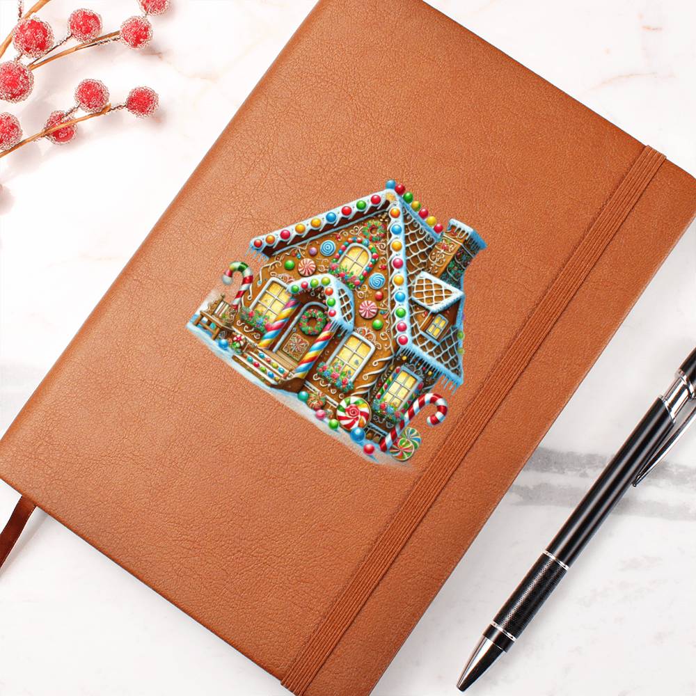 Christmas Gingerbread House 014 - Vegan Leather Journal