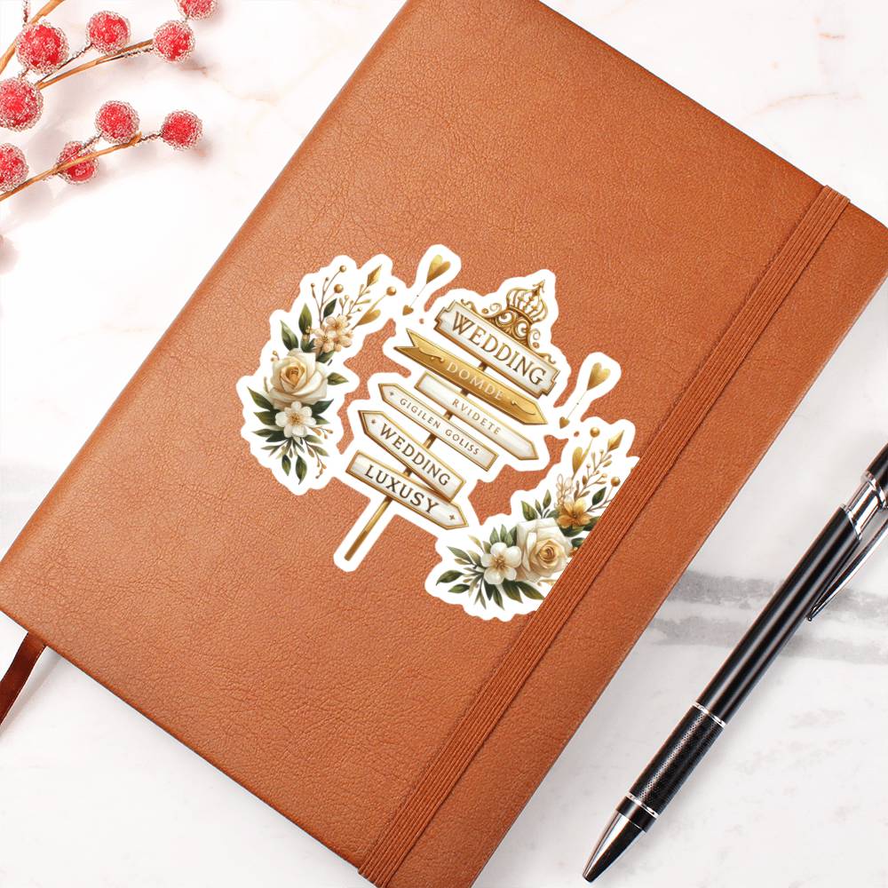Luxury Wedding Decor Sticker 052 - Vegan Leather Journal