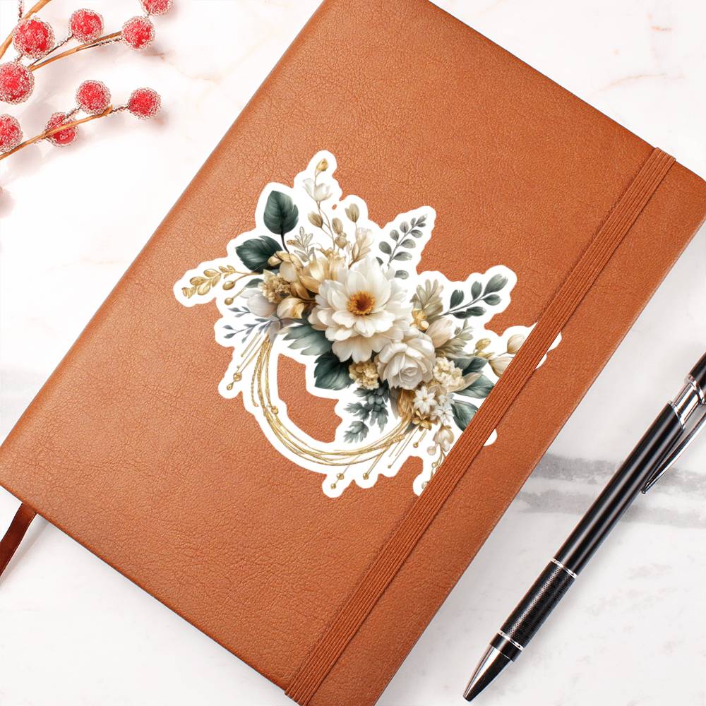 Luxury Wedding Decor Sticker 087 - Vegan Leather Journal