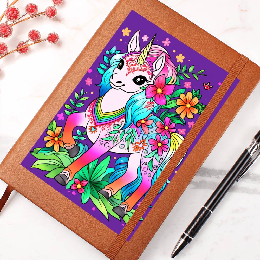 Cute Unicorn 030 - Vegan Leather Journal