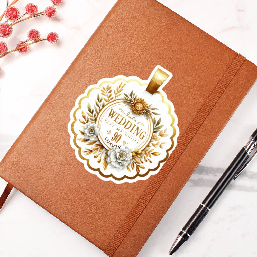 Luxury Wedding Decor Sticker 047 - Vegan Leather Journal