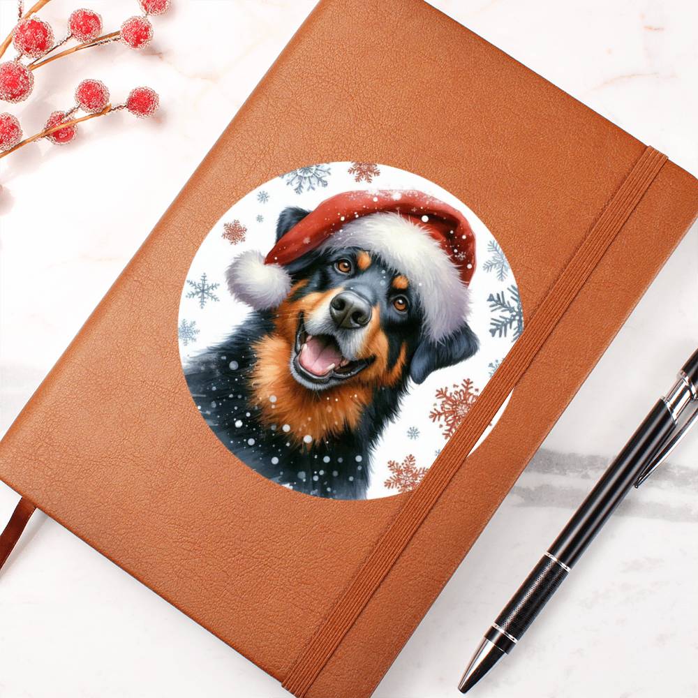 Christmas Dog - Beauceron - Vegan Leather Journal