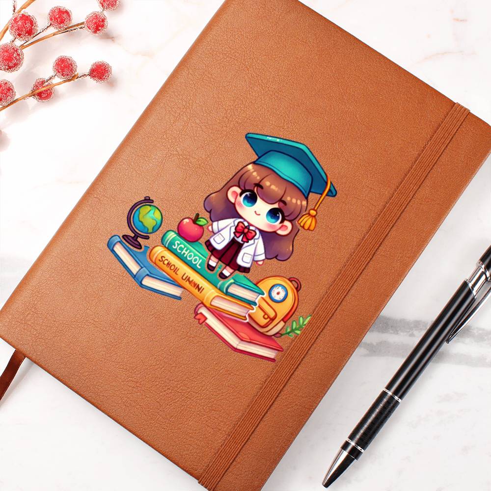Cute Back to School Sticker 021 - Vegan Leather Journal