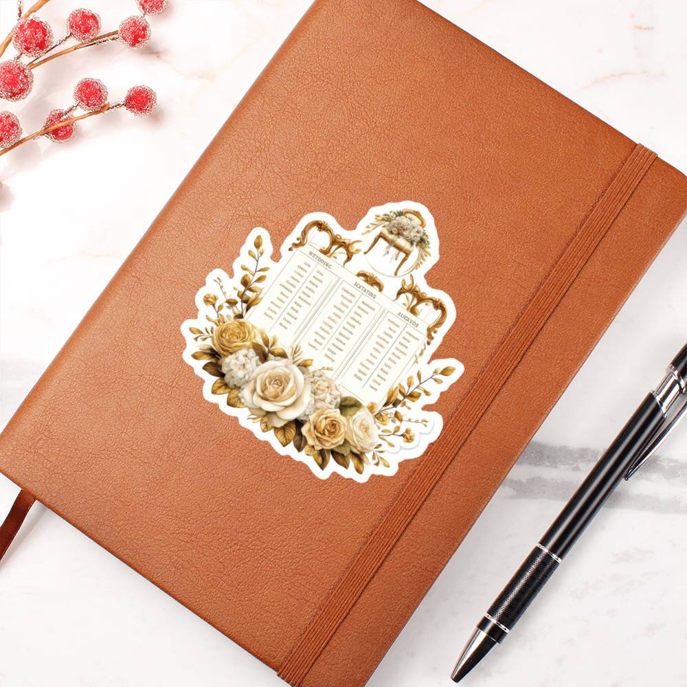 Luxury Wedding Decor Sticker 022 - Vegan Leather Journal