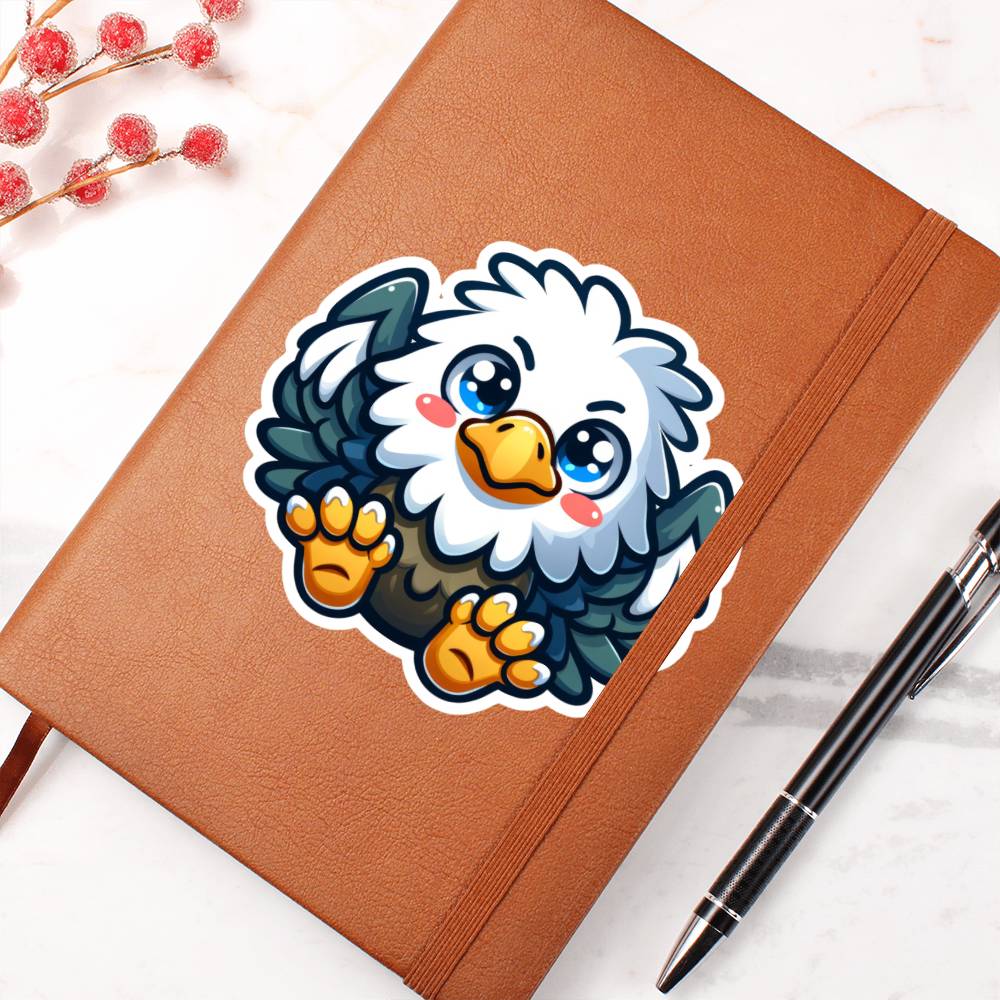 Cute Eagle sticker 43 - Vegan Leather Journal