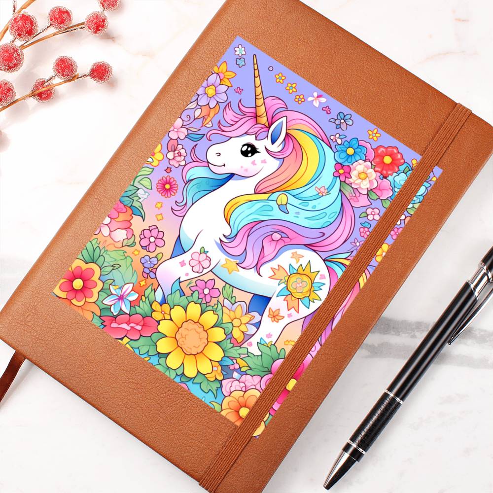 Cute Unicorn 110 - Vegan Leather Journal