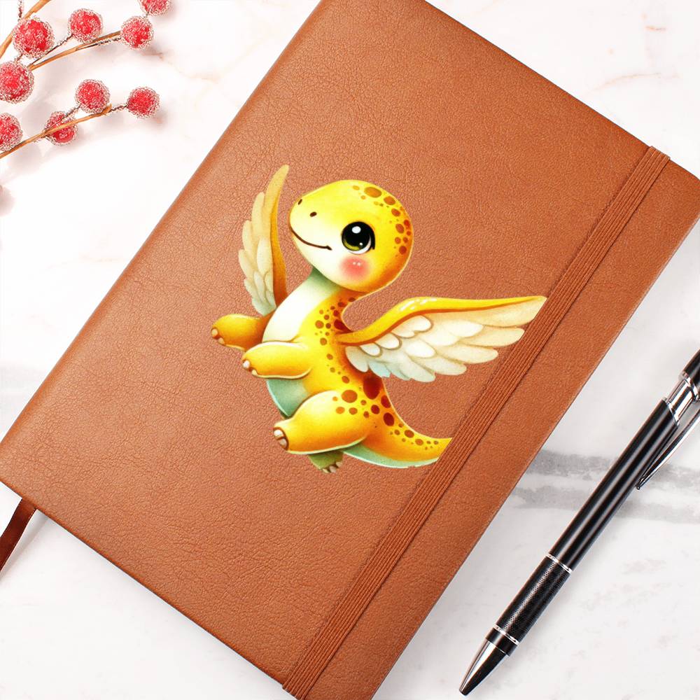 Colorful Baby Dinosaur 079 - Vegan Leather Journal