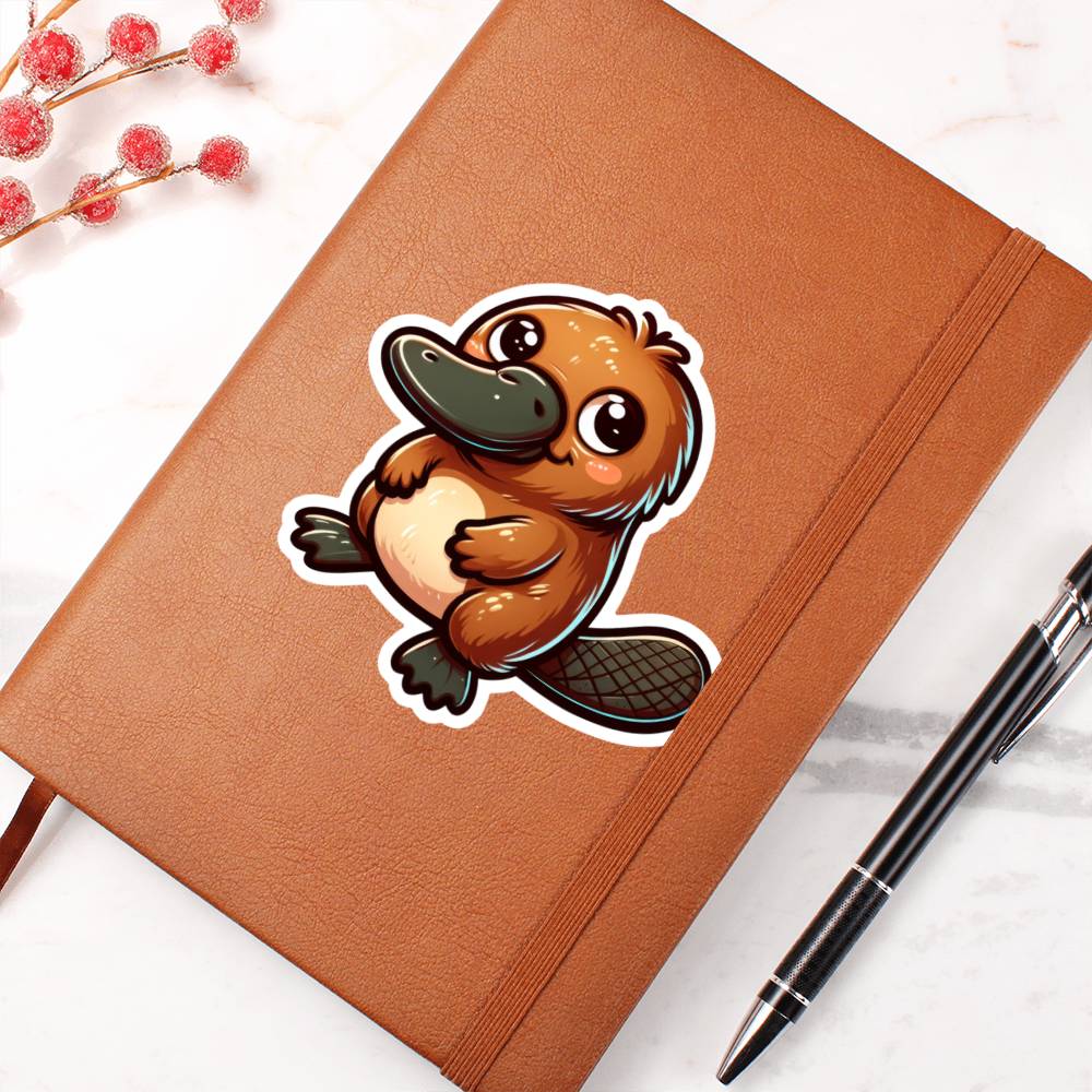 Cute Platypus sticker 128 - Vegan Leather Journal