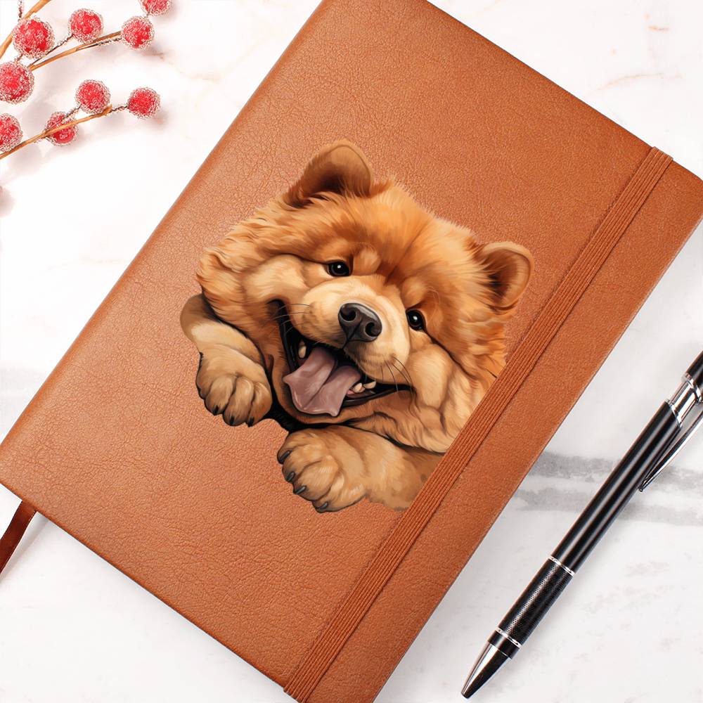 Chow Chow Peeking - Vegan Leather Journal