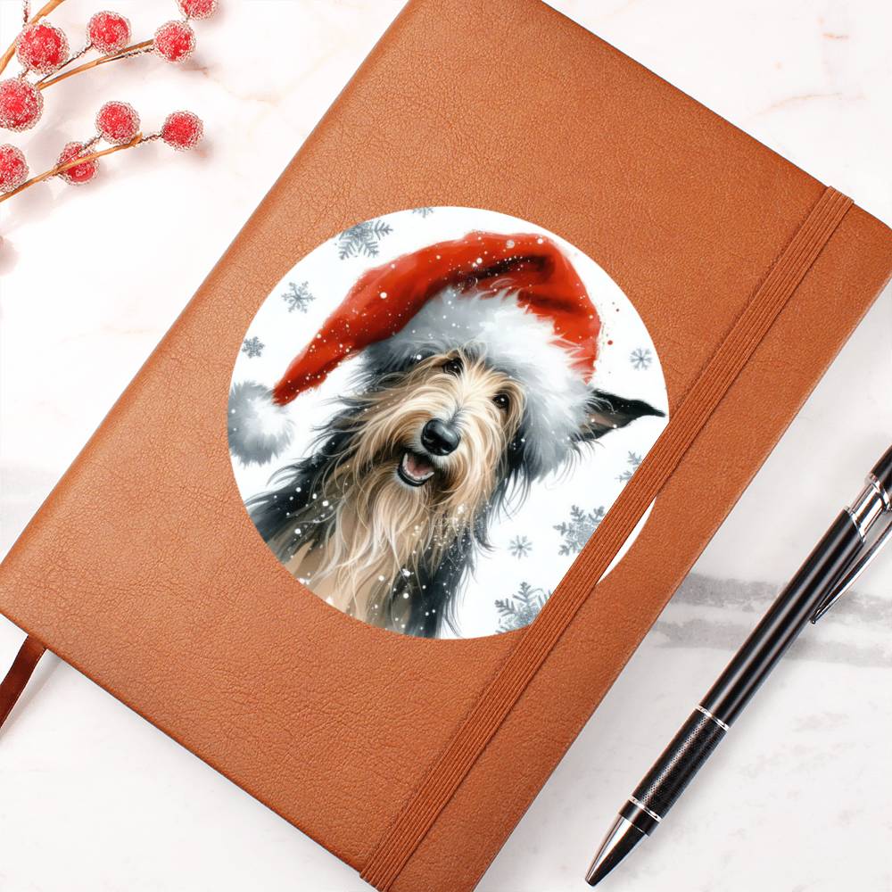 Christmas Dog - Scottish Deerhound - Vegan Leather Journal