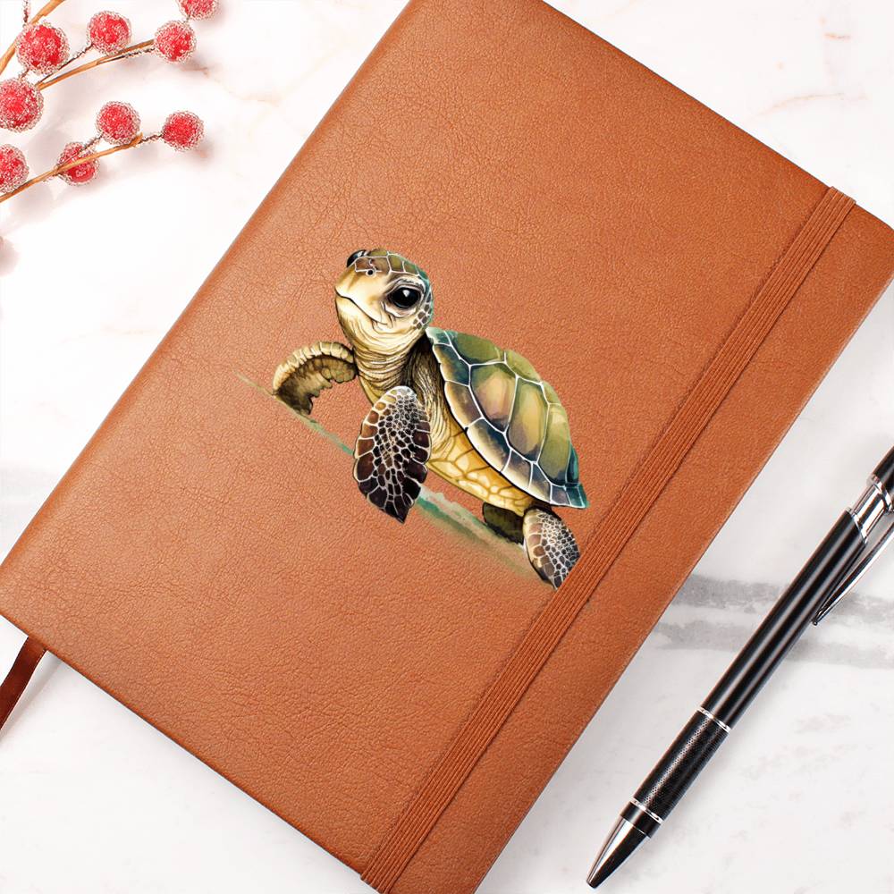 Cute Sea Turtle 020 - Vegan Leather Journal