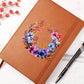 Floral Flower Wreath 114 - Vegan Leather Journal