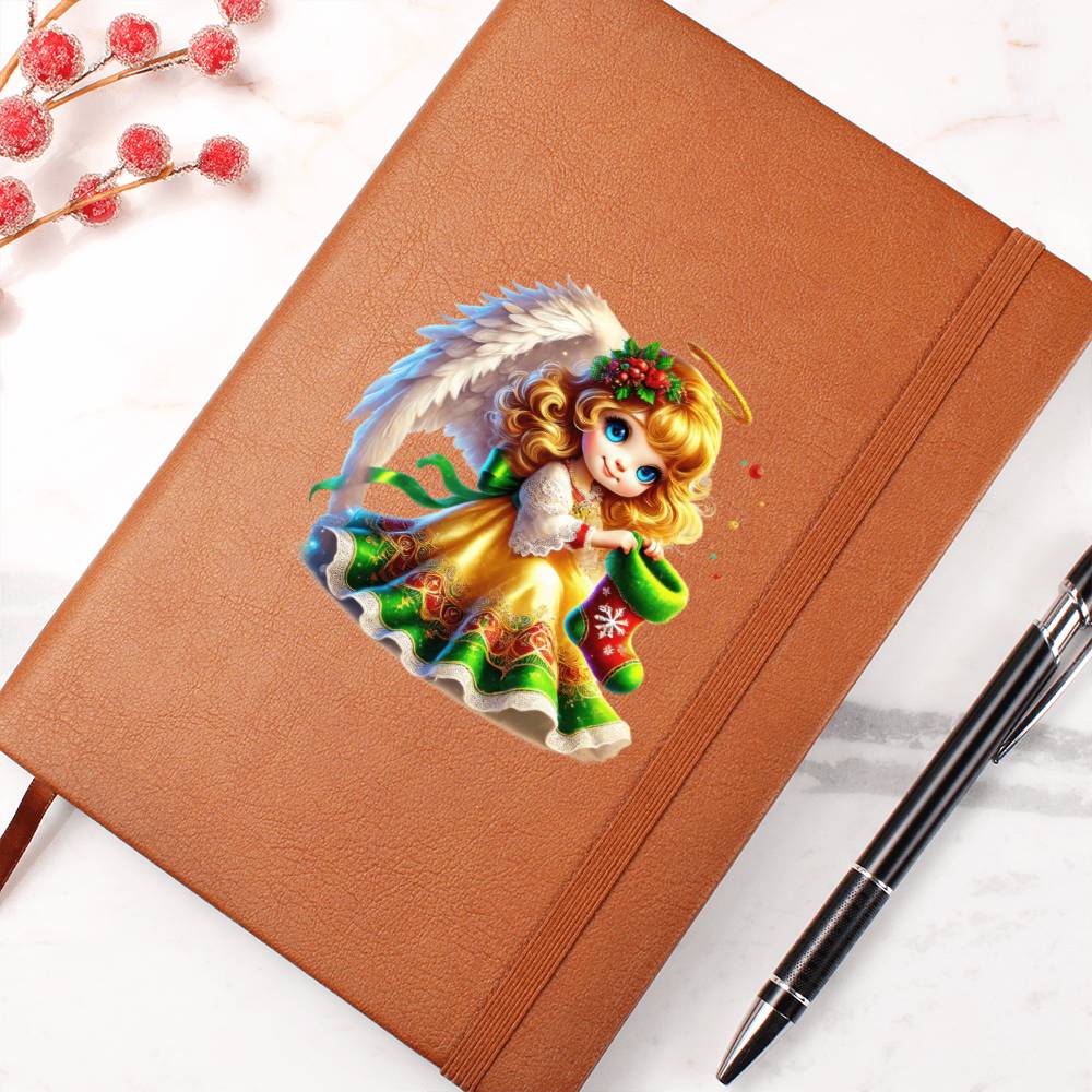 Cute Christmas Angel 003 - Vegan Leather Journal