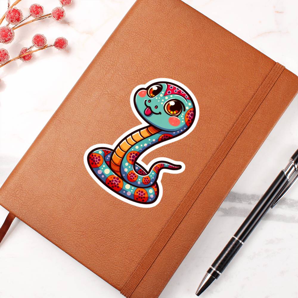 Cute Snake sticker 171 - Vegan Leather Journal