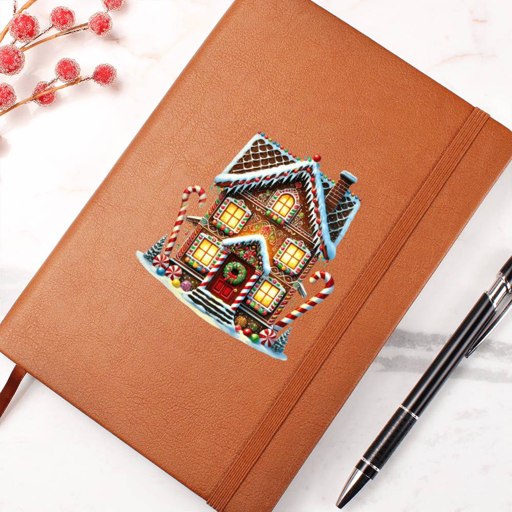 Christmas Gingerbread House 012 - Vegan Leather Journal