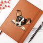 Toy Fox Terrier Peeking - Vegan Leather Journal