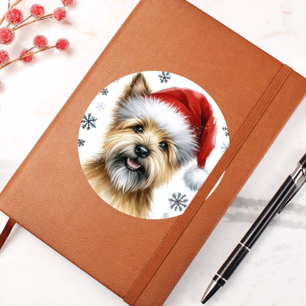 Christmas Dog - Norwich Terrier - Vegan Leather Journal