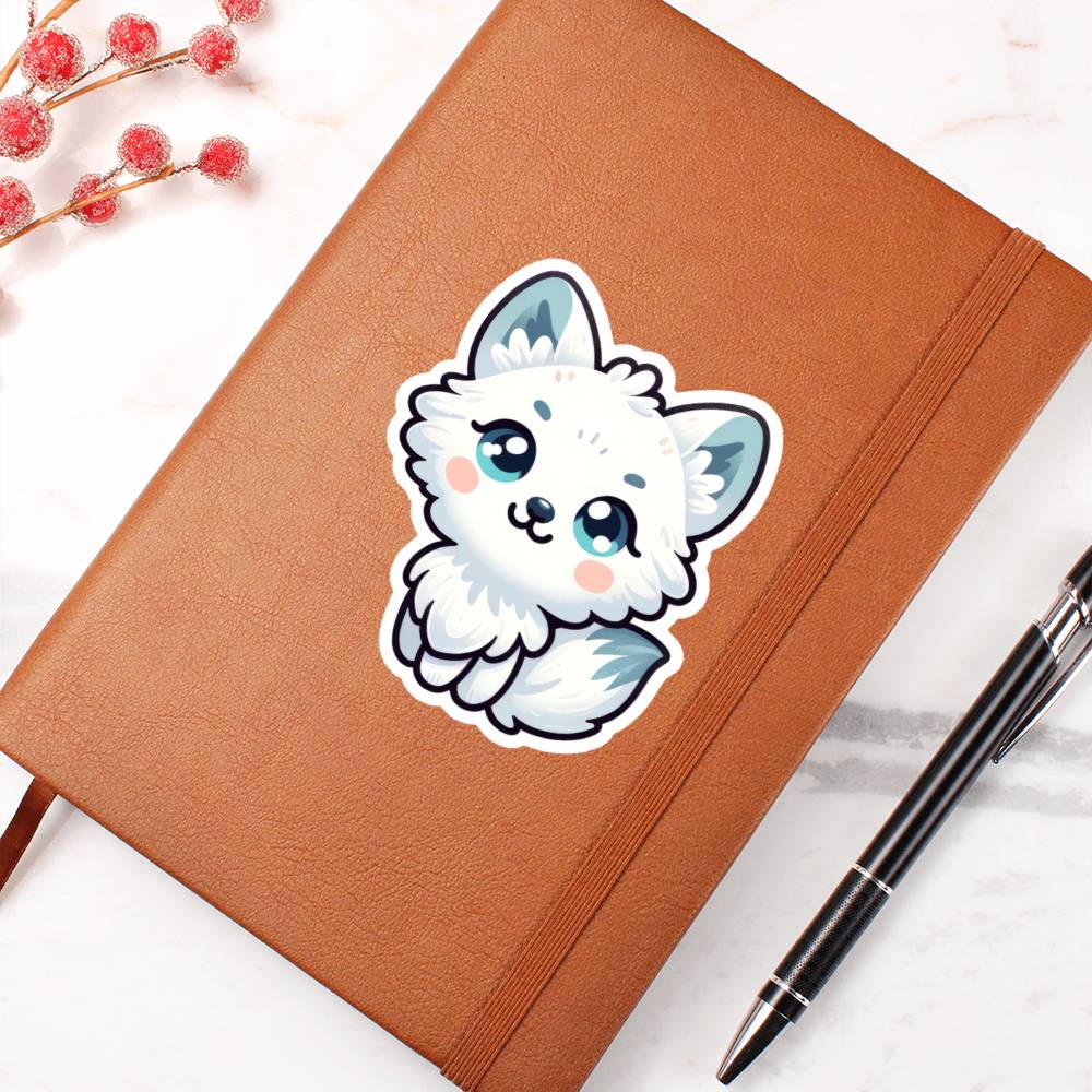 Cute Arctic Fox 06 - Vegan Leather Journal